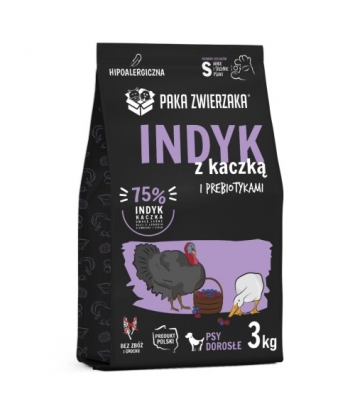 Paka Zwierzaka Indyk z kaczką S 3kg