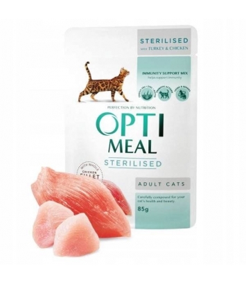 Optimeal Sterilised Turkey & chicken 85g