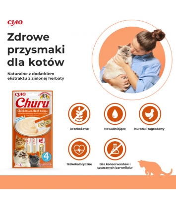 Churu Cat Chicken wit Beef 4x14g