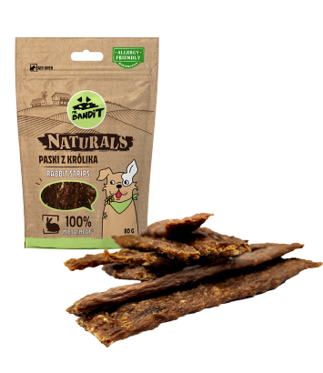 Mr. Bandit Naturals Paski z królika 80g