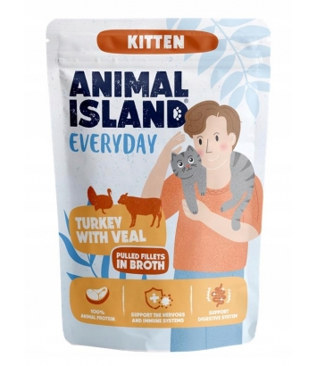 Animal Island Everyday Kitten Indyk z cielęciną 85g