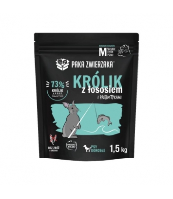 Paka Zwierzaka Królik z łososiem M 1,5kg