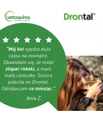 Drontal 230mg + 20mg dla kotów 1 tabletka