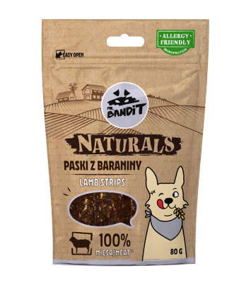 Mr. Bandit Naturals Paski z baraniny 80g