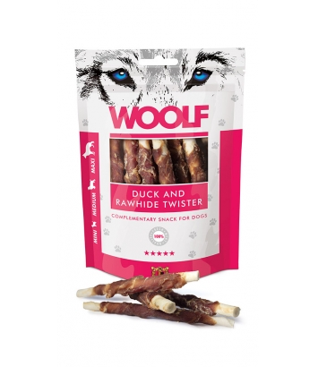 Woolf Duck and Rawhide Twister 100g