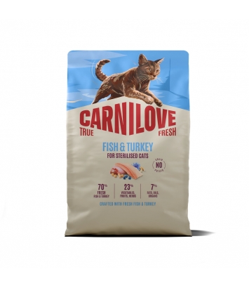 Carnilove Cat 2kg True Fresh Adult Sterylised Fish, Turkey