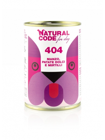 Natural Code DOG 404 beef, sweet potatoes, bluberries 400g