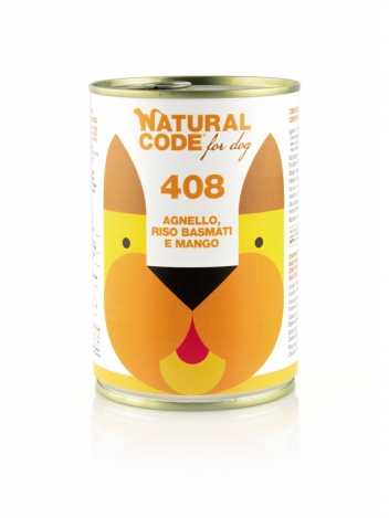 Natural Code DOG 408 lamb, basmati rice and mango 400g