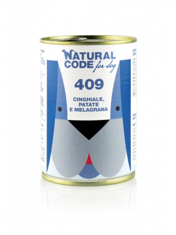 Natural Code DOG 409 wild boar, potatoes and pomegranate 400g