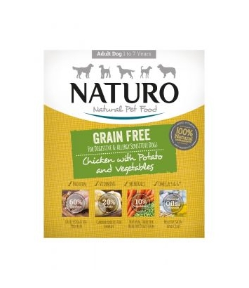 Naturo Grain Free kurczak z ziemniakami i warzywami 400g