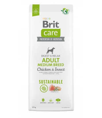 Brit Care Dog Sustainable Adult Medium Chicken & Insect  12kg