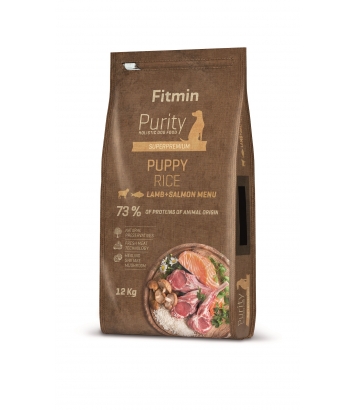 Fitmin Purity Dog Rice Puppy Lamb & Salmon 12kg