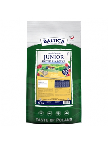 Baltica Junior Smaki Regionów Indyk z kaczką 12kg