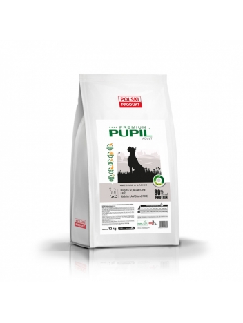 PUPIL Premium Adult M&L Bogata w jagnięcinę i ryż 12kg