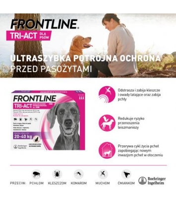 Frontline Krople TRI-ACT dla psów  (20-40kg)