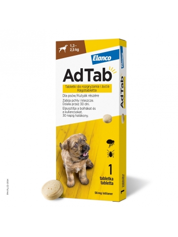 AdTab tabletka na kleszcze i pchły dla psa (1,3-2,5kg)