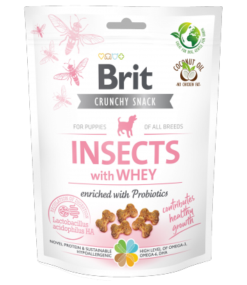 Brit Crunchy Snack Insects with Whey for Puppy 200g