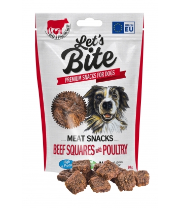 Let’s Bite Meat Snacks Beef Squers with Poultry 80g