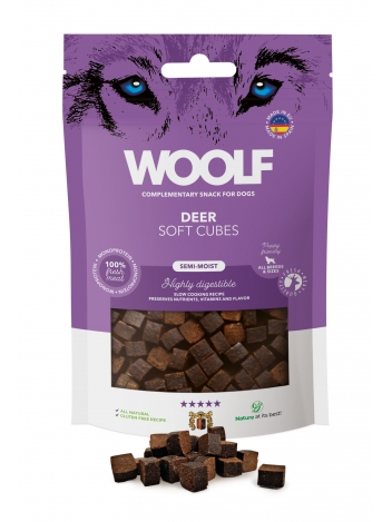 Woolf Soft Cubes Monoprotein Deer 100g